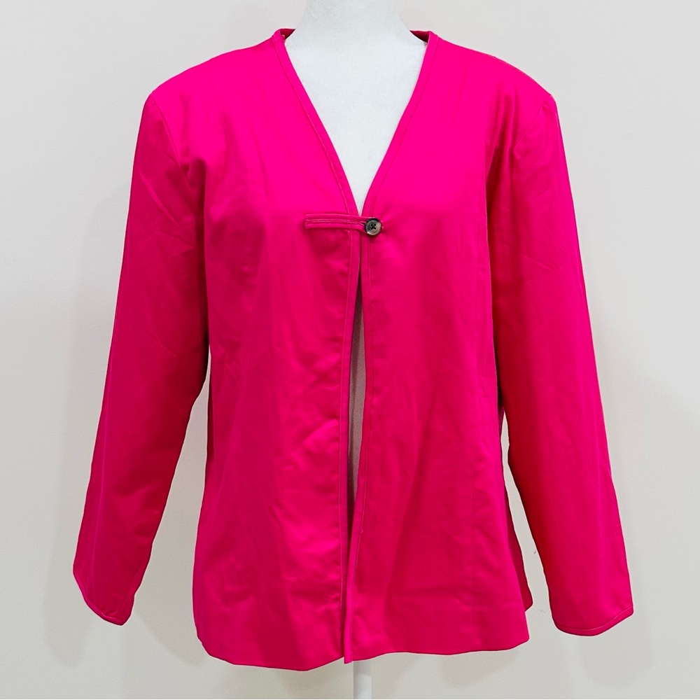 NWT TERRY LEWIS Classic Luxuries Women's Pink Red 100% Cotton Jacket Size L